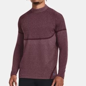 Men's UA RUSH ColdGear Seamless Mock -- Dark Maroon
